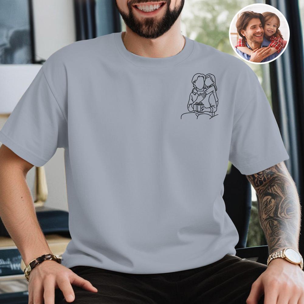 Personalisiertes Foto-Shirt für Papa, personalisiertes Papa-Portrait-Shirt, individuelles Papa-Shirt mit Foto - MeineFotoTassen