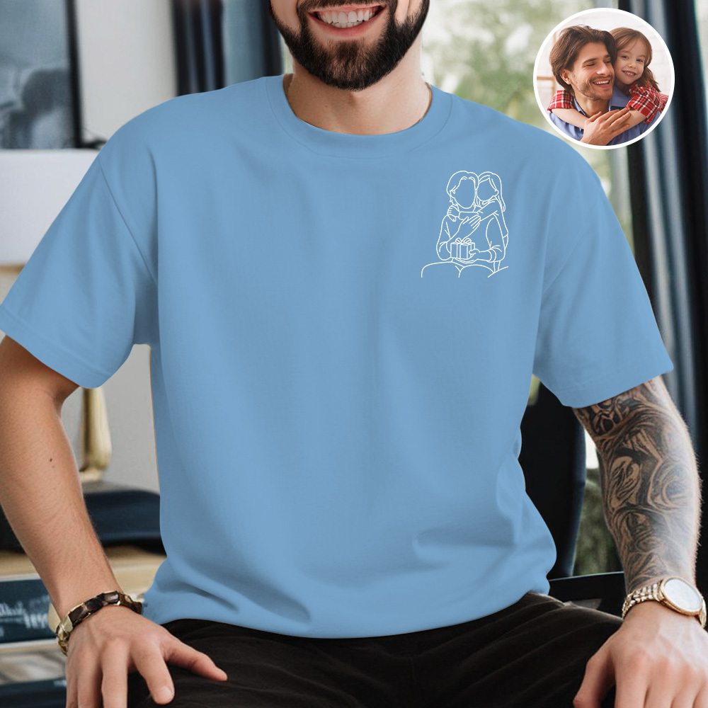 Personalisiertes Foto-Shirt für Papa, personalisiertes Papa-Portrait-Shirt, individuelles Papa-Shirt mit Foto - MeineFotoTassen