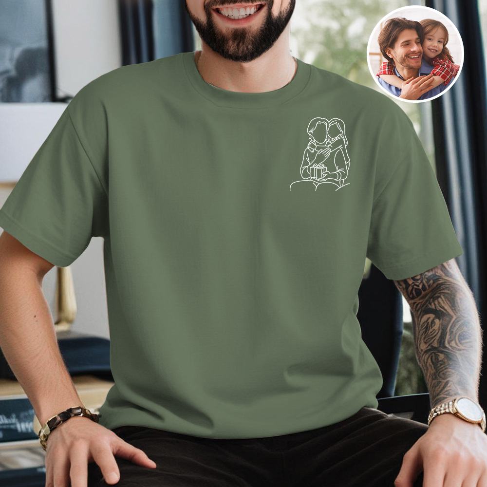 Personalisiertes Foto-Shirt für Papa, personalisiertes Papa-Portrait-Shirt, individuelles Papa-Shirt mit Foto - MeineFotoTassen