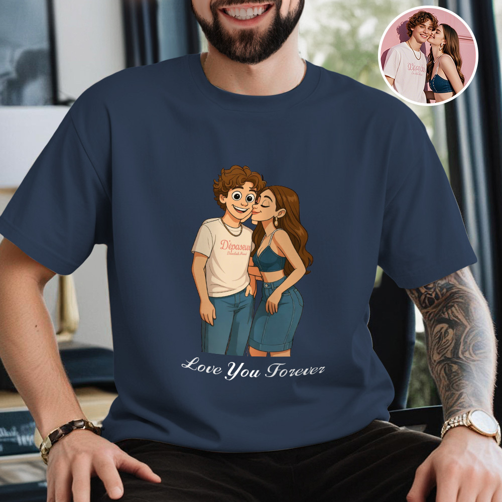 Benutzerdefinierte Cartoon Pet T-shirt Personalisierte Foto T-shirt Für Tierliebhaber Foto Geschenke Für Liebhaber - MeineFotoTassen