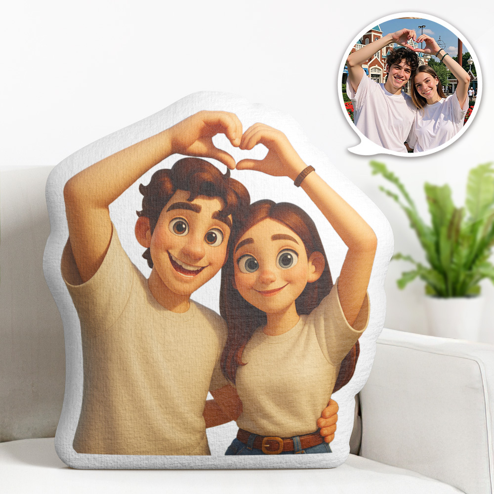Personalisiertes Süßes Dekokissen Personalisiertes Cartoon-kissen Personalisiertes Gesichtsbild Minime-wurfpuppe - MeineFotoTassen