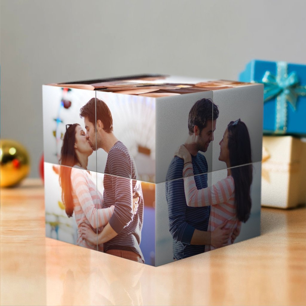 Jubiläums-Gedenkgeschenke, benutzerdefiniertes Multi-Foto, faltbar, magischer DIY-Zauberwürfel, Valentinstagsgeschenk