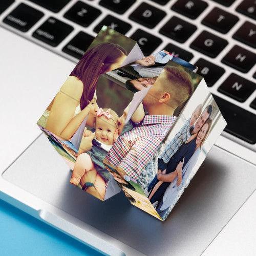 VatertagsgeschenkMuttertagsgeschenk Benutzerdefinierte 6 Foto Rubic's Cube Geschenke für Familie Magic 3x3 Cube