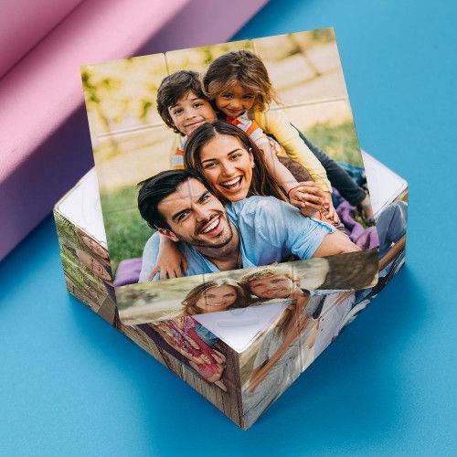 VatertagsgeschenkMuttertagsgeschenk Benutzerdefinierte 6 Foto Rubic's Cube Geschenke für Familie Magic 3x3 Cube