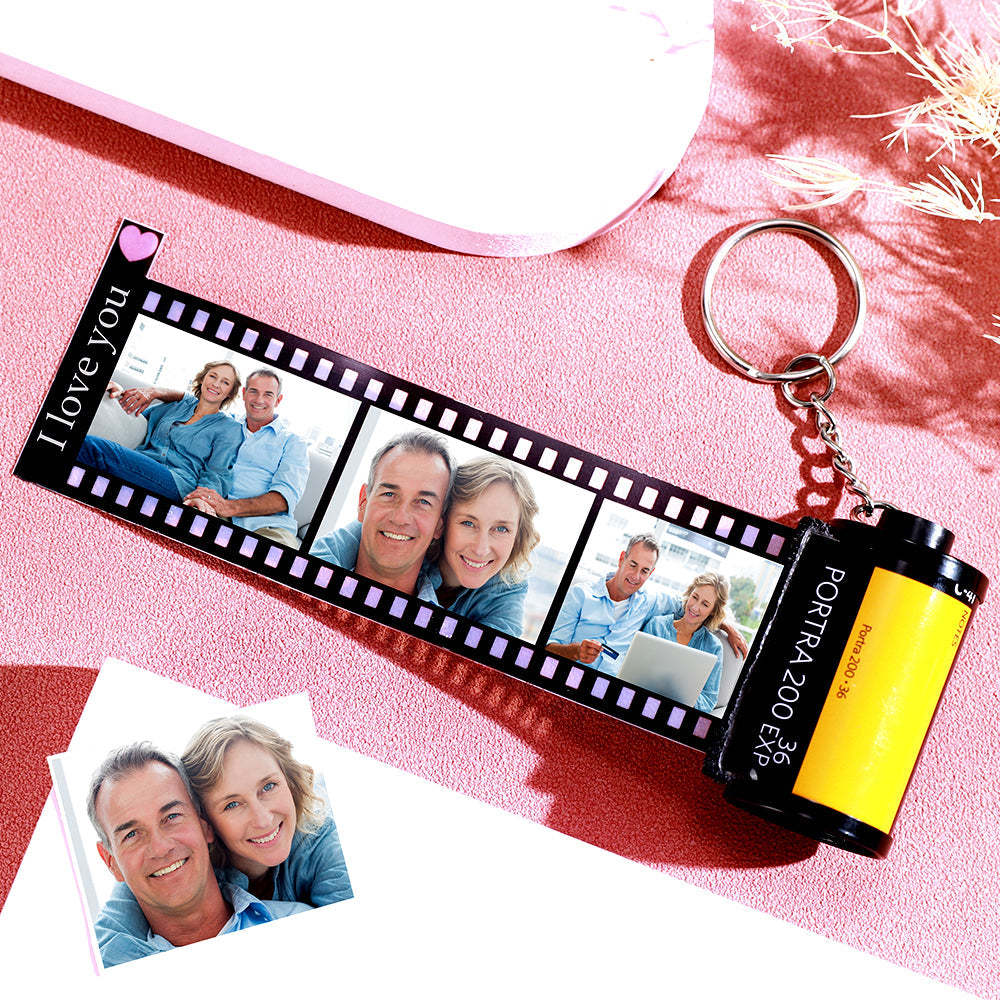 Benutzerdefinierter Text Für Den Filmrollen-schlüsselanhänger, Personalisierter Bild-kamerarollen-schlüsselanhänger Mit Rollenalbum, Individuelle Jubiläumsgeschenke - MeineFotoTassen