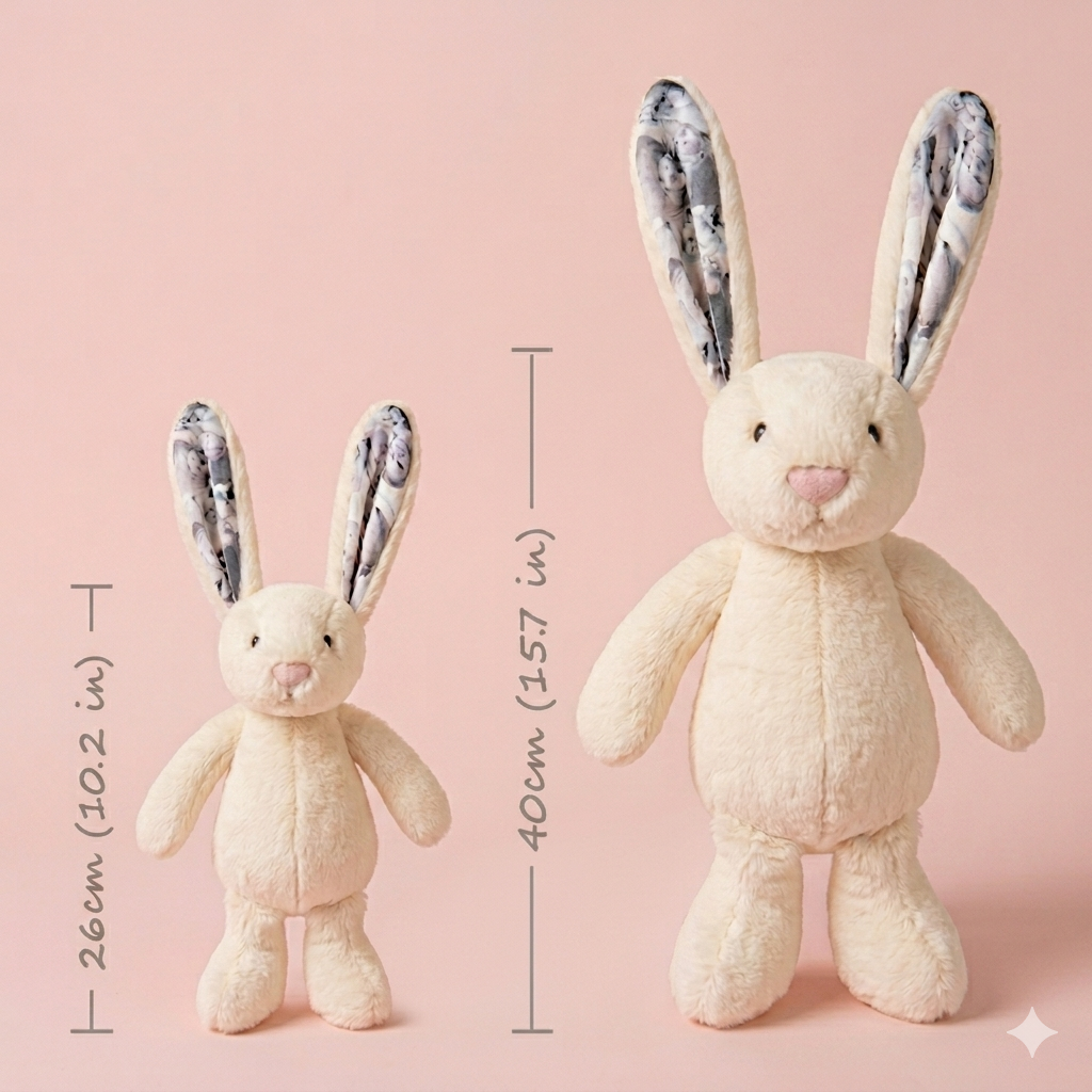 Personalisiertes Foto-Plüsch-Häschen – personalisiertes Häschen-Geschenk mit verstecktem Ohr für Paare, Jahrestagsgeschenke