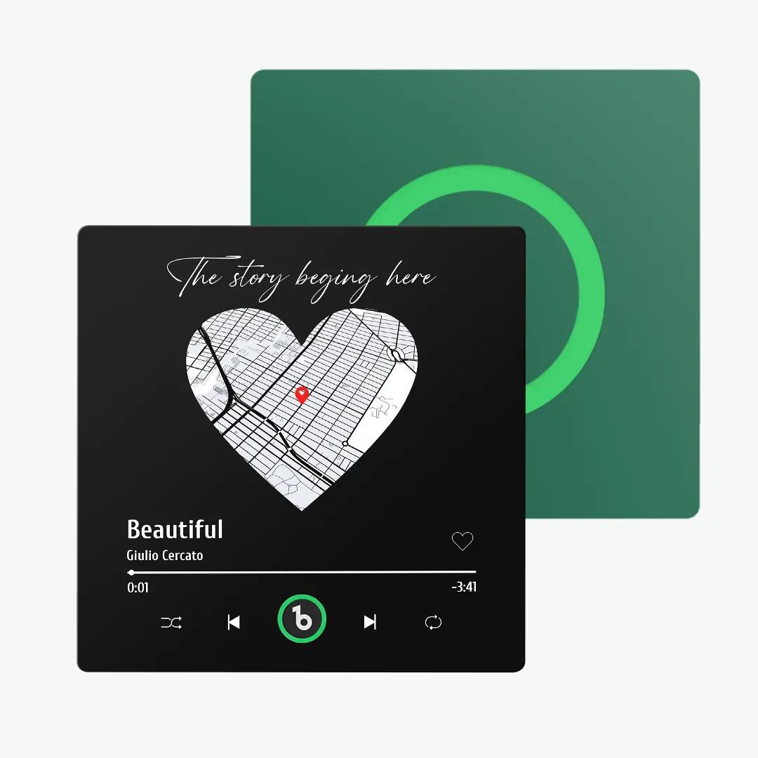 Personalisierter Musik-kühlschrankmagnet Mit Buntem Rahmen, Personalisierter Herzkarten-kühlschrankmagnet Mit Foto, Jubiläumsgeschenk Für Paare - MeineFotoTassen