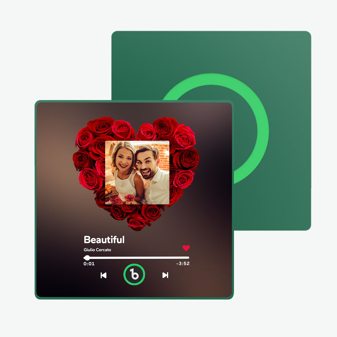 Personalisierter Rosenmusik-kühlschrankmagnet, Personalisierter Musik-kühlschrankmagnet Mit Buntem Rahmen, Jubiläumsgeschenk - MeineFotoTassen