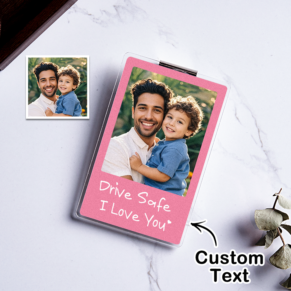 Sonnenblendenclip Mit Foto – Individueller Sonnenblendenclip „fahr Vorsichtig, Ich Liebe Dich" – Geschenkidee Fürs Auto - MeineFotoTassen