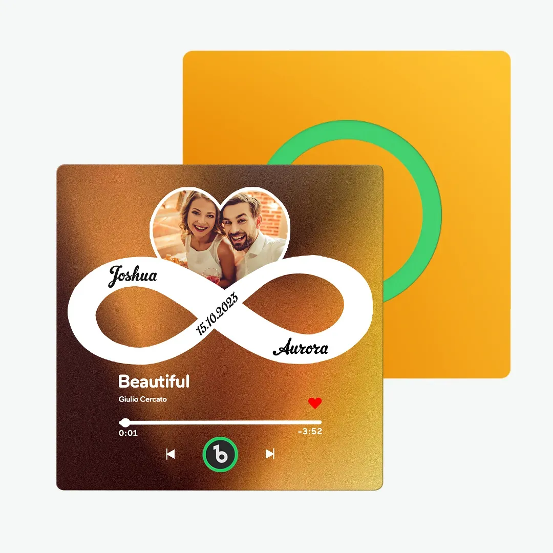 Benutzerdefinierter Musik-kühlschrankmagnet Mit Buntem Rahmen, Personalisiertes Album, Unendliche Liebe, Kühlschrankmagnet, Auf Dem Lieder Abgespielt Werden Können, Ideales Geschenk Für Paare - MeineFotoTassen