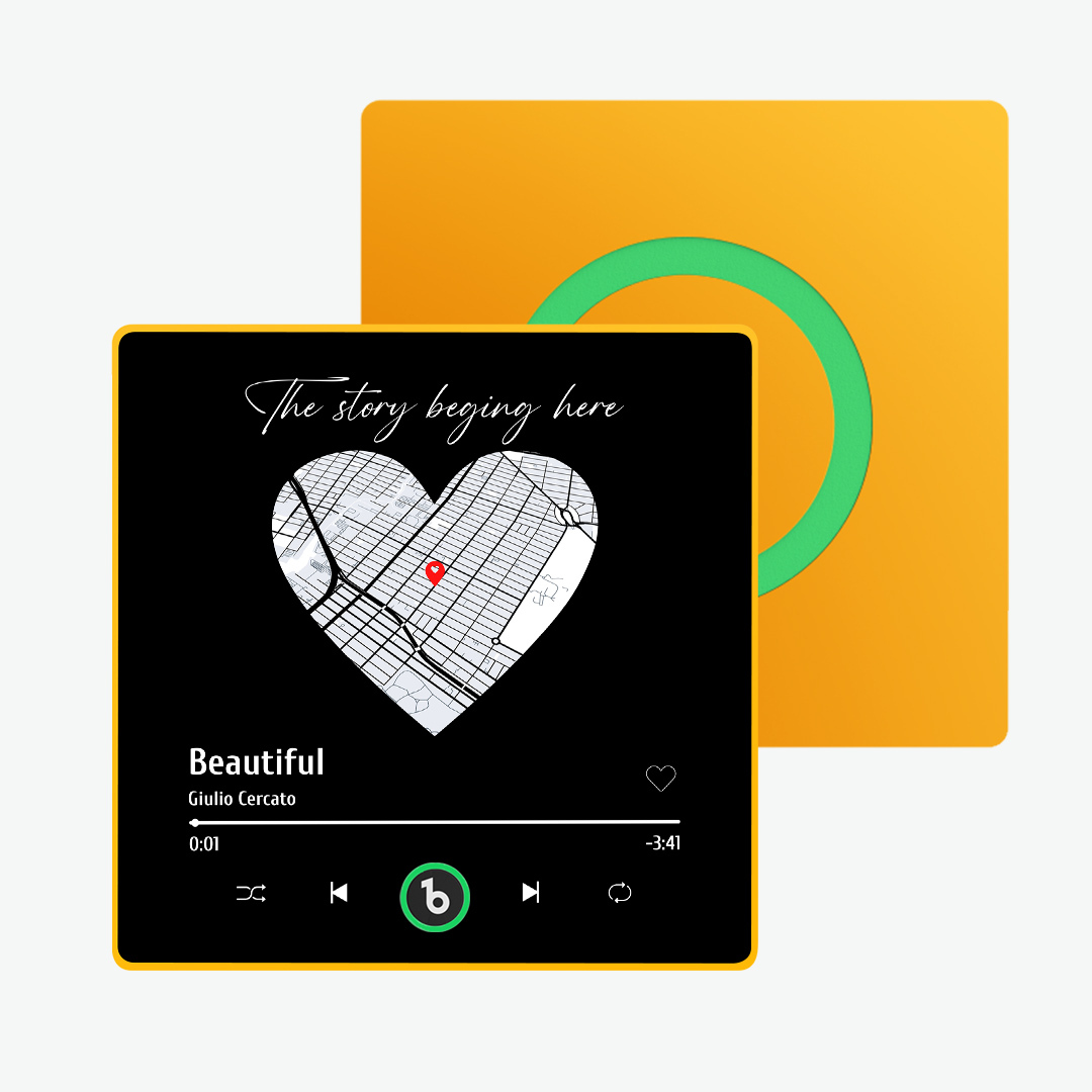 Personalisierter Musik-kühlschrankmagnet Mit Buntem Rahmen, Personalisierter Herzkarten-kühlschrankmagnet Mit Foto, Jubiläumsgeschenk Für Paare - MeineFotoTassen