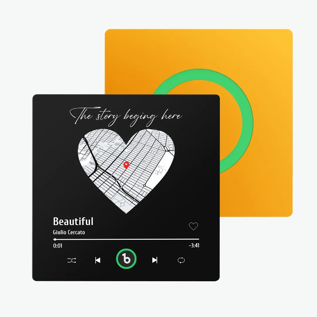 Personalisierter Musik-kühlschrankmagnet Mit Buntem Rahmen, Personalisierter Herzkarten-kühlschrankmagnet Mit Foto, Jubiläumsgeschenk Für Paare - MeineFotoTassen