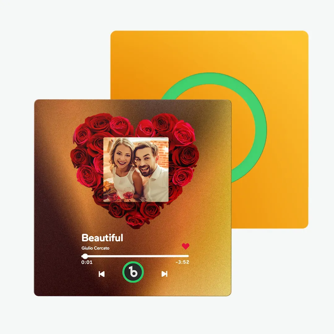 Personalisierter Rosenmusik-kühlschrankmagnet, Personalisierter Musik-kühlschrankmagnet Mit Buntem Rahmen, Jubiläumsgeschenk - MeineFotoTassen