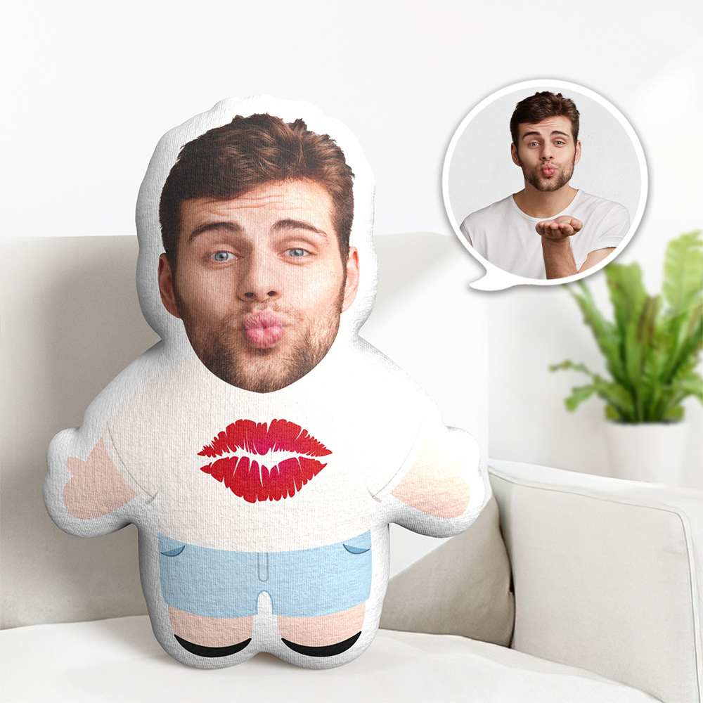 Personalisiertes Foto-gesichtskissen, Cartoon-kuss-kissen, Personalisiertes Foto-kissen Für Die Freundin - MeineFotoTassen