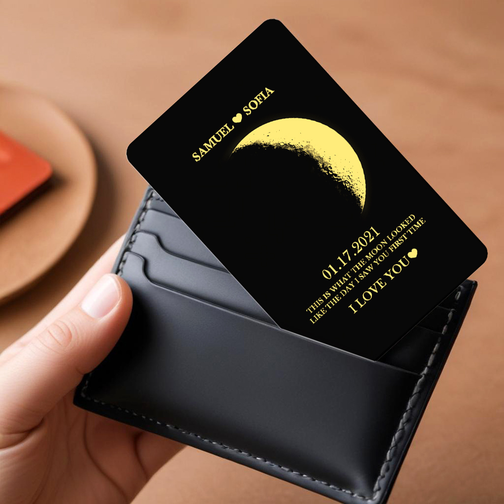 Benutzerdefinierte Brieftaschenkarte Personalisierte Foto-brieftaschen-einlegekarte Benutzerdefinierte Mondphasen-brieftaschenkarte - MeineFotoTassen