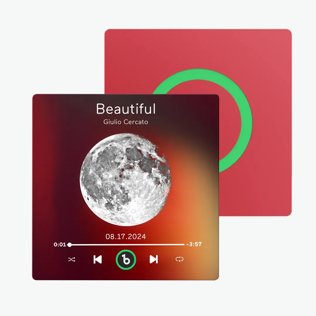 Benutzerdefinierter Musik-kühlschrankmagnet Mit Mondphrase, Bunter Rahmen, Album-kühlschrankmagnet, Musik-wand-fotoaufkleber, Musikbewegung, Die Abgespielt Werden Kann - MeineFotoTassen
