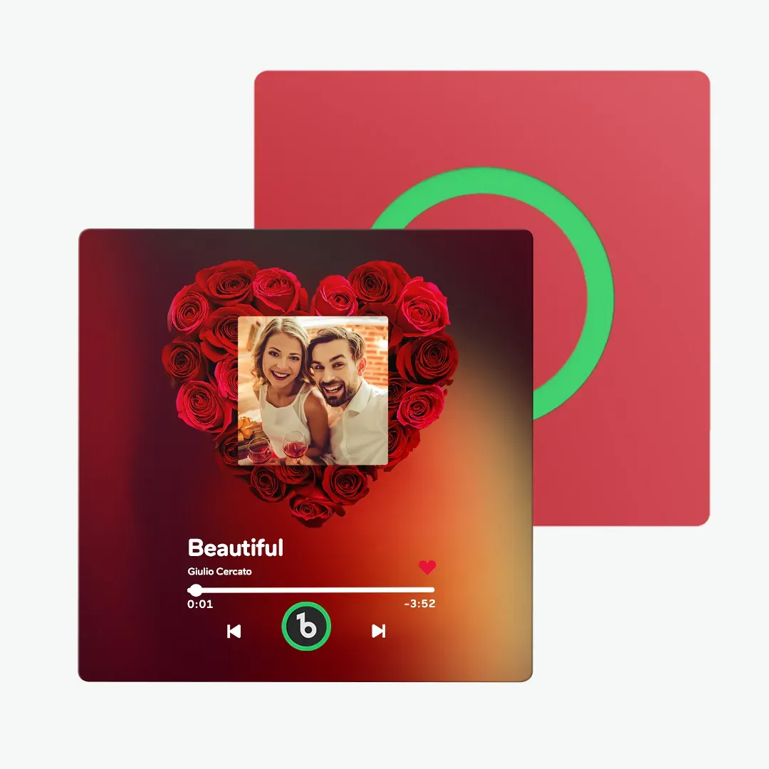 Personalisierter Rosenmusik-kühlschrankmagnet, Personalisierter Musik-kühlschrankmagnet Mit Buntem Rahmen, Jubiläumsgeschenk - MeineFotoTassen