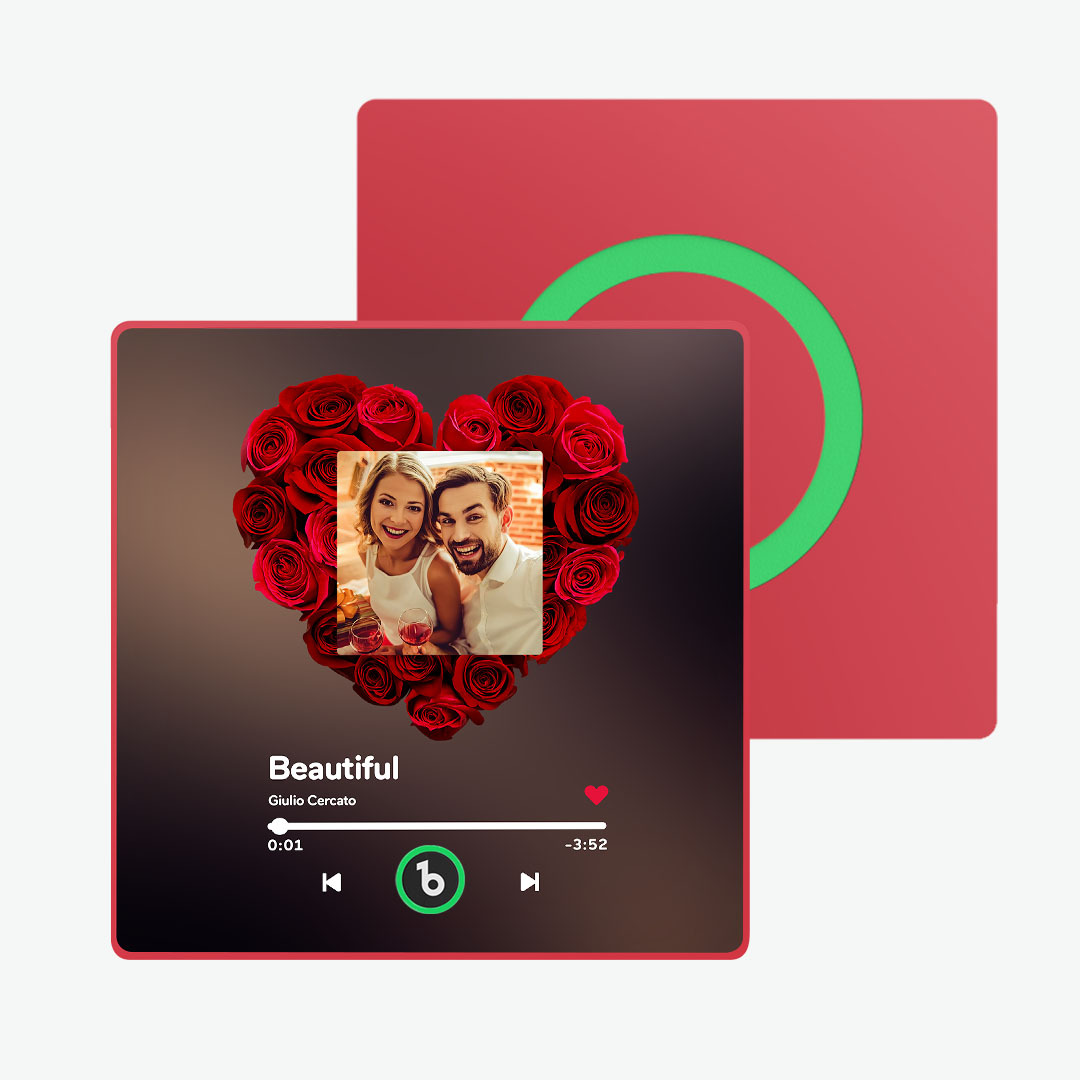 Personalisierter Rosenmusik-kühlschrankmagnet, Personalisierter Musik-kühlschrankmagnet Mit Buntem Rahmen, Jubiläumsgeschenk - MeineFotoTassen