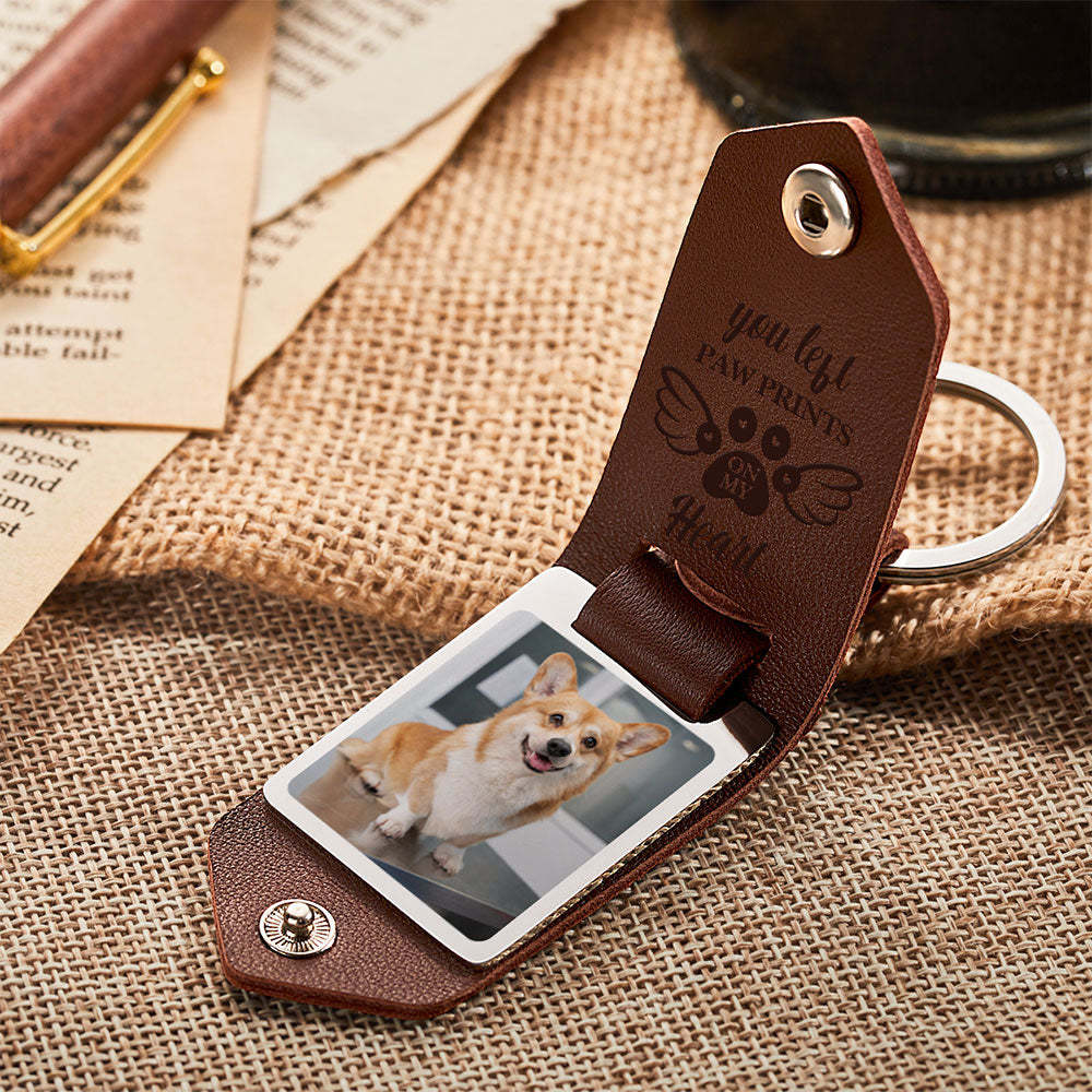 Personalisierter Leder-schlüsselanhänger, Erinnerungs-schlüsselanhänger, Personalisierter Foto-schlüsselanhänger Für Haustiere - MeineFotoTassen