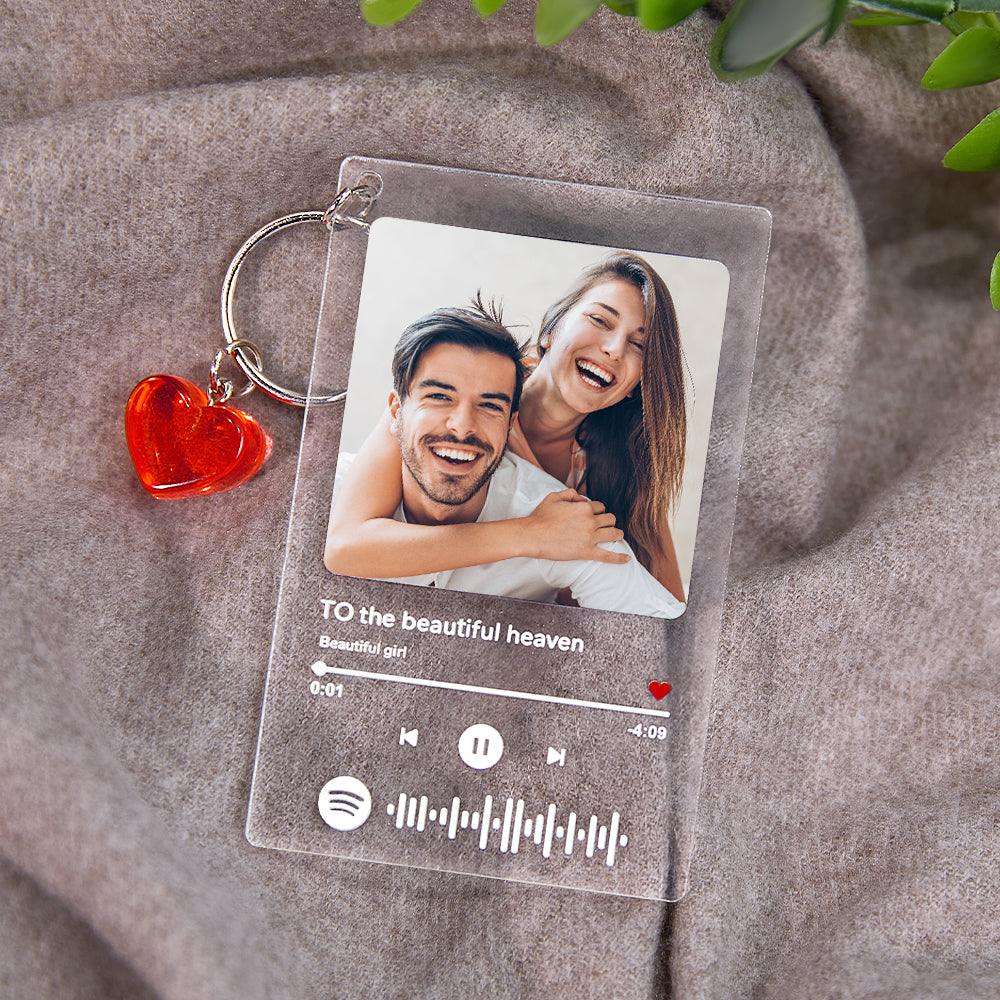 Personalisiertes Spotify Code Nachtlicht Aus Acryl - Mit Foto & Scannbarem Song, Geschenk Für Musikliebhaber