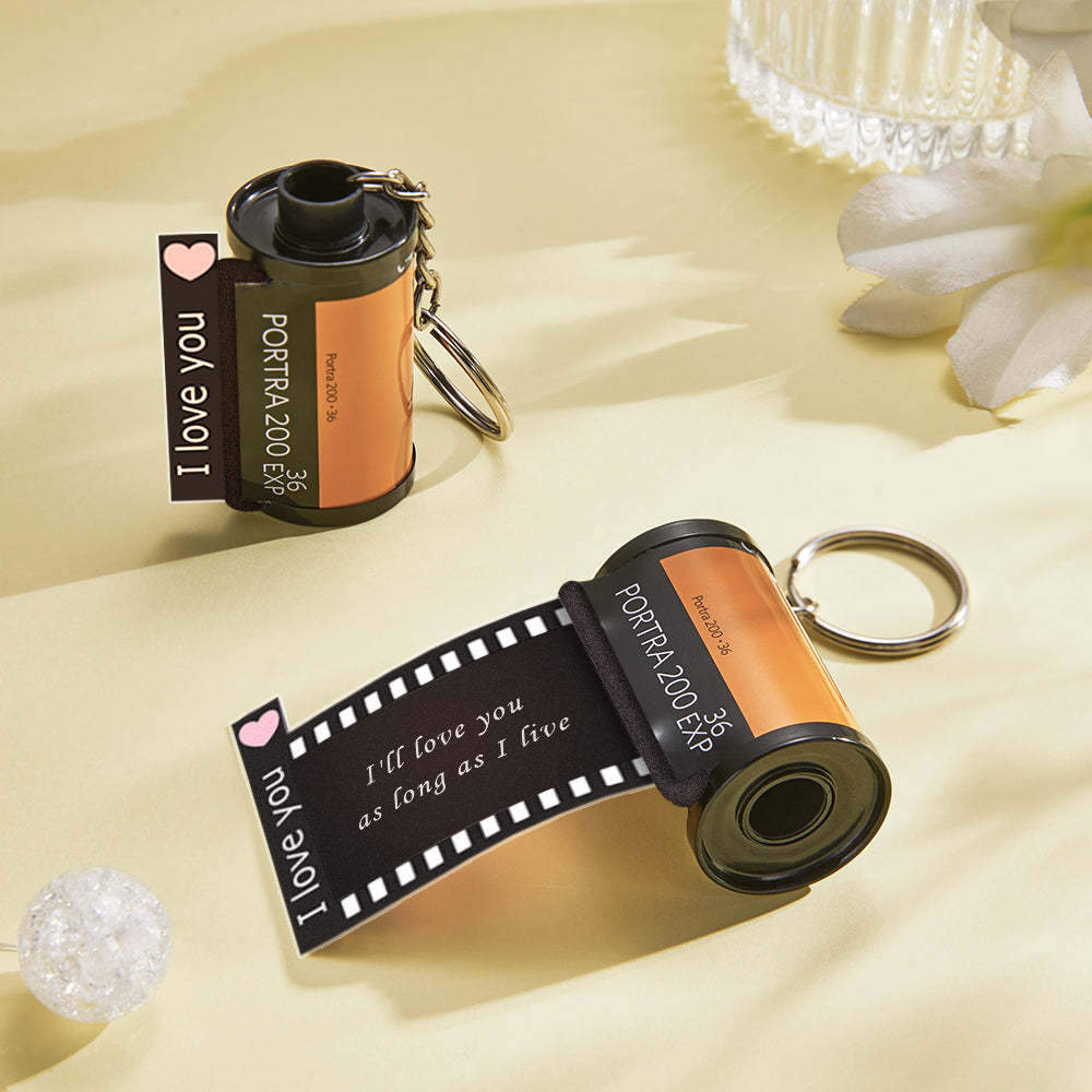 Benutzerdefinierter Text Für Den Filmrollen-schlüsselanhänger, Personalisierter Bild-kamerarollen-schlüsselanhänger Mit Rollenalbum, Individuelle Jubiläumsgeschenke - MeineFotoTassen