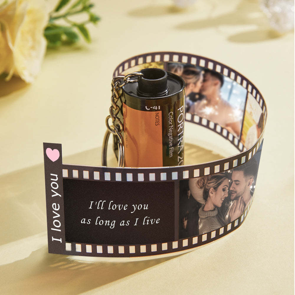 Benutzerdefinierter Text Für Den Filmrollen-schlüsselanhänger, Personalisierter Bild-kamerarollen-schlüsselanhänger Mit Rollenalbum, Individuelle Jubiläumsgeschenke - MeineFotoTassen