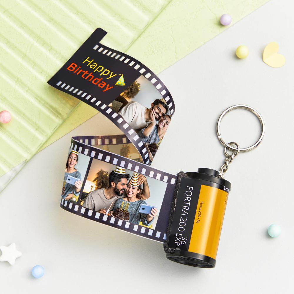 Beste Geburtstagsgeschenke, Individueller Fotofilmrollen-schlüsselanhänger, Gelber Kamerarollen-schlüsselanhänger - MeineFotoTassen