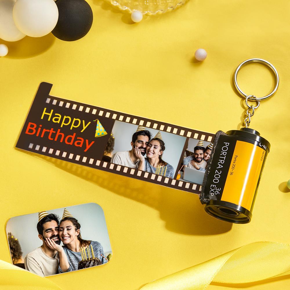 Beste Geburtstagsgeschenke, Individueller Fotofilmrollen-schlüsselanhänger, Gelber Kamerarollen-schlüsselanhänger - MeineFotoTassen