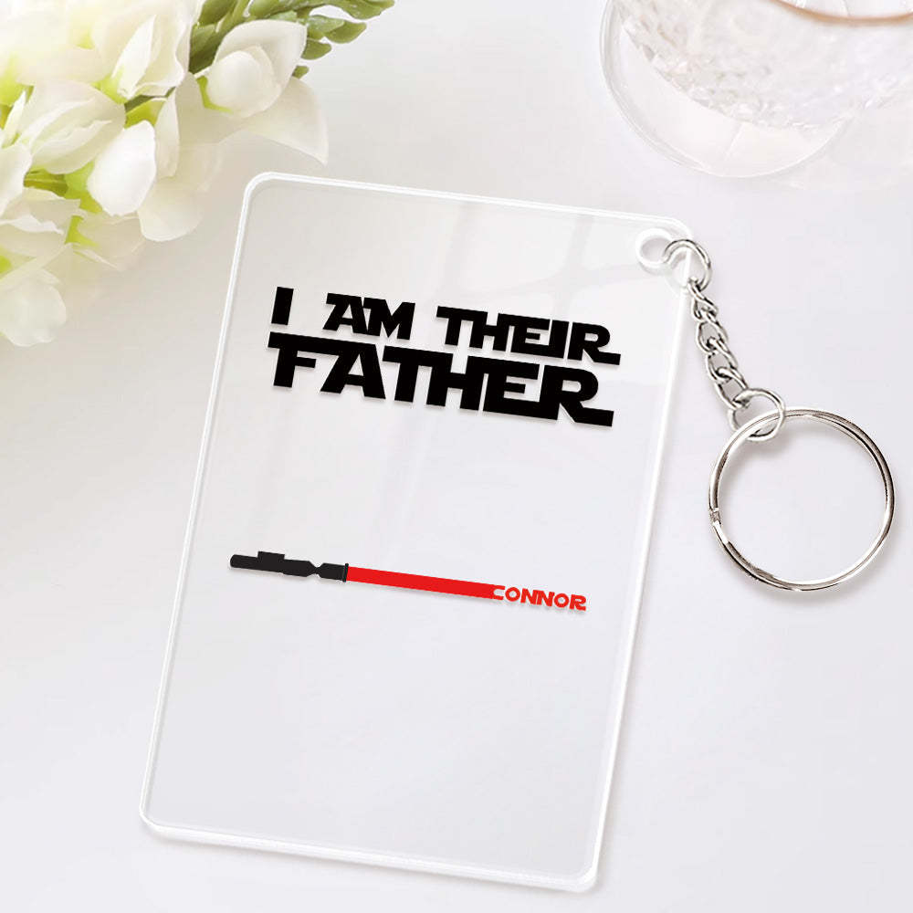 Personalisierter Namens-lichtschwert-schlüsselanhänger „i Am Their Father“ Aus Acryl, Vatertagsgeschenk - MeineFotoTassen