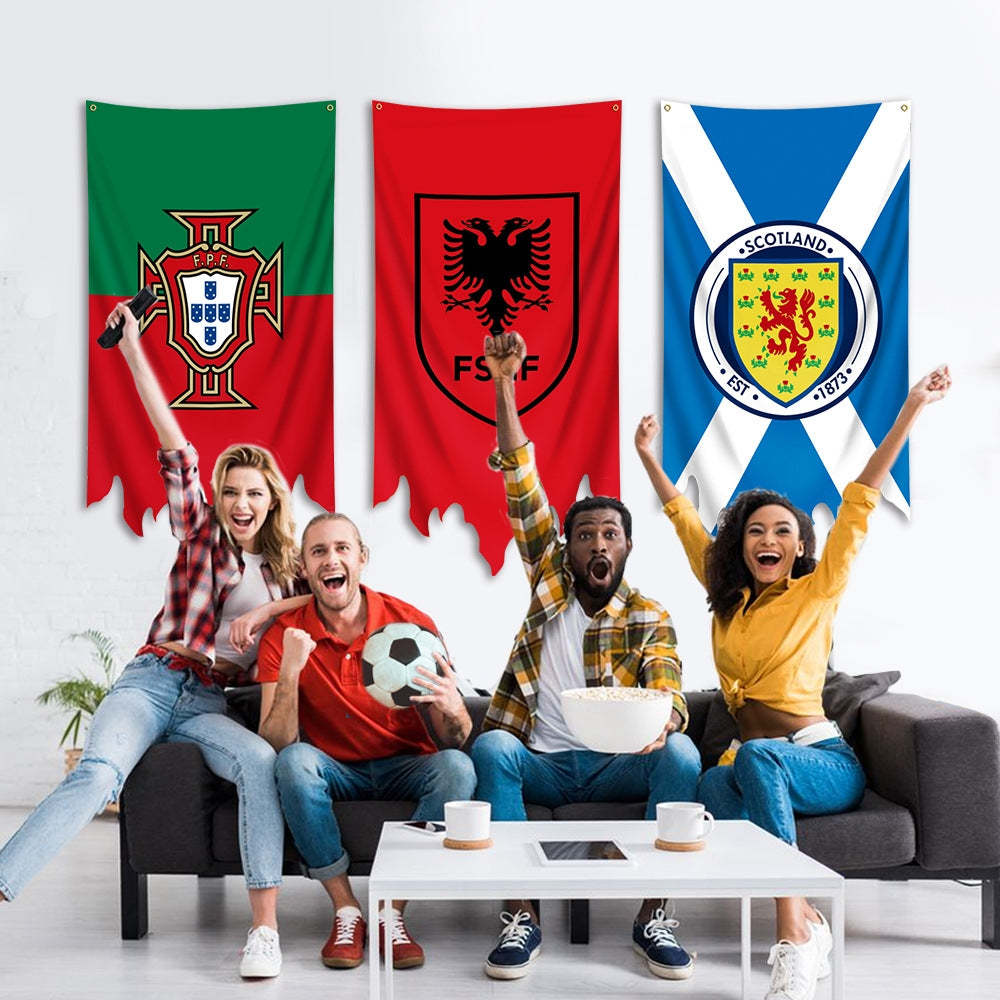 2024 European Cup Dekoration Top 24 National Football Team Flag Theme Hängendes Stoffposter 70*120cm - MeineFotoTassen