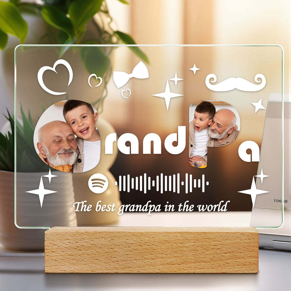 Benutzerdefinierte Spotify Code Lampe Acryl Musik Plakette Nachtlicht Familiengeschenk Für Opa - MeineFotoTassen