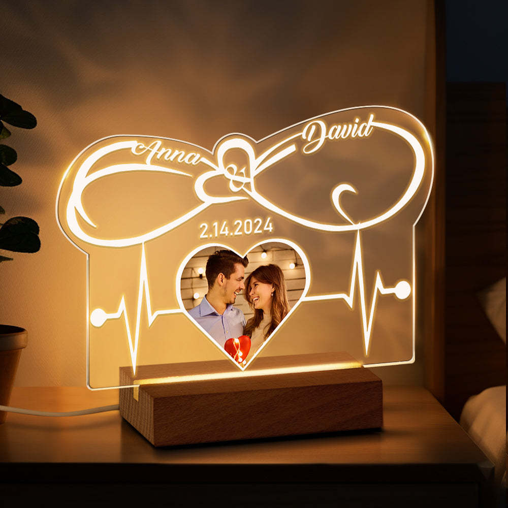 Personalisiertes Foto-nachtlicht, Individuelle Schlafzimmer-tischdekoration, Valentinstagsgeschenk Für Ihn - MeineFotoTassen