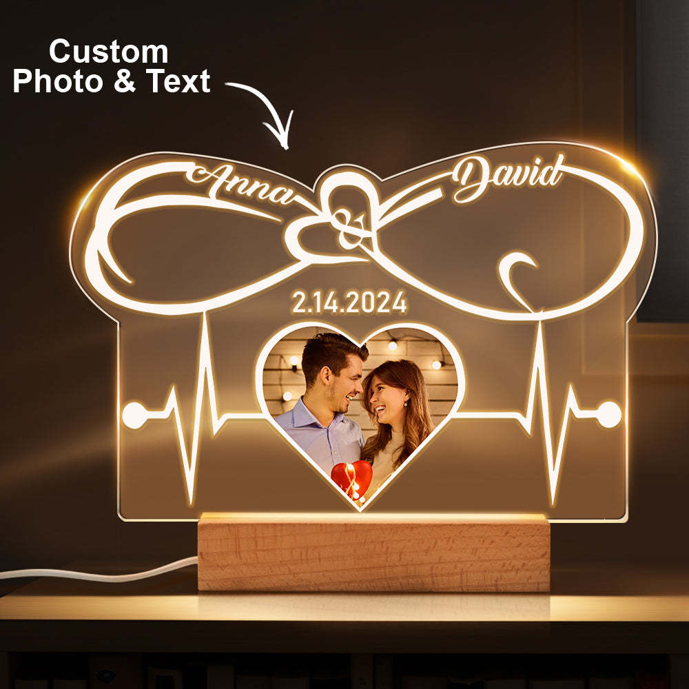 Personalisiertes Foto-nachtlicht, Individuelle Schlafzimmer-tischdekoration, Valentinstagsgeschenk Für Ihn - MeineFotoTassen
