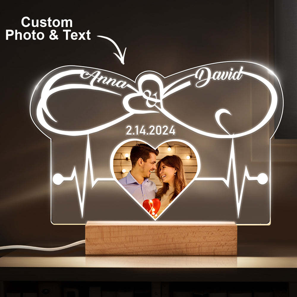 Personalisiertes Foto-nachtlicht, Individuelle Schlafzimmer-tischdekoration, Valentinstagsgeschenk Für Ihn - MeineFotoTassen