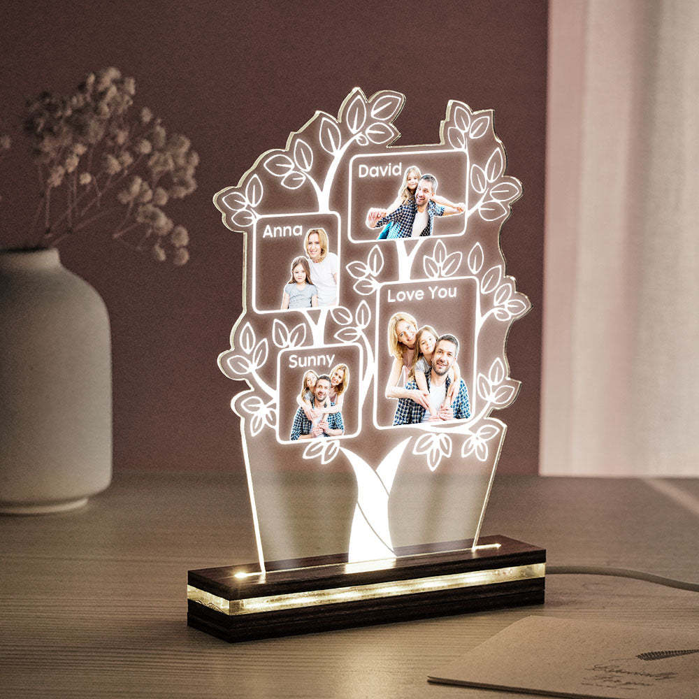 Personalisierte Fotolampe, Personalisierte Stammbaumlampe, Individuelle Fotolichter, Geschenke Für Die Familie - MeineFotoTassen
