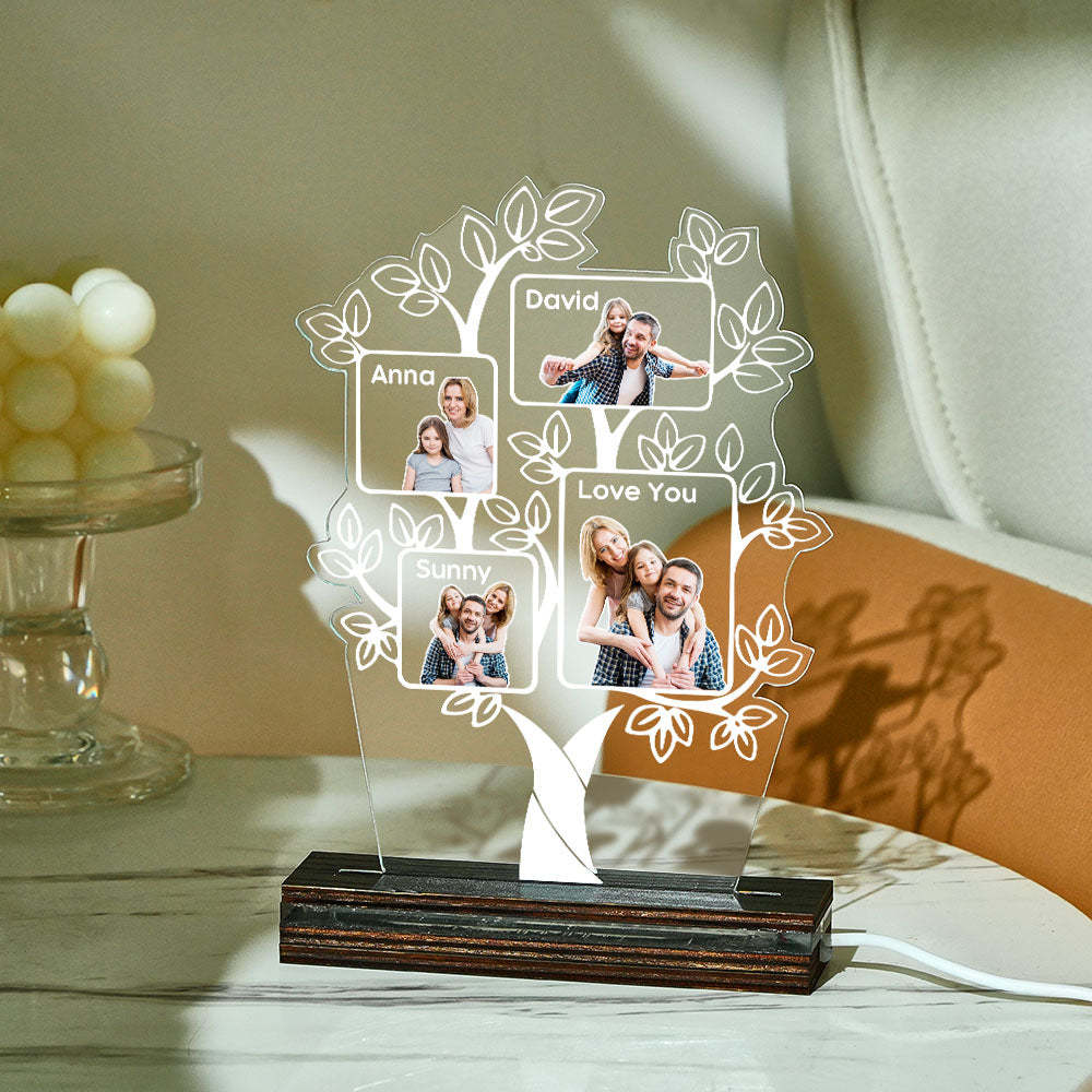 Personalisierte Fotolampe, Personalisierte Stammbaumlampe, Individuelle Fotolichter, Geschenke Für Die Familie - MeineFotoTassen