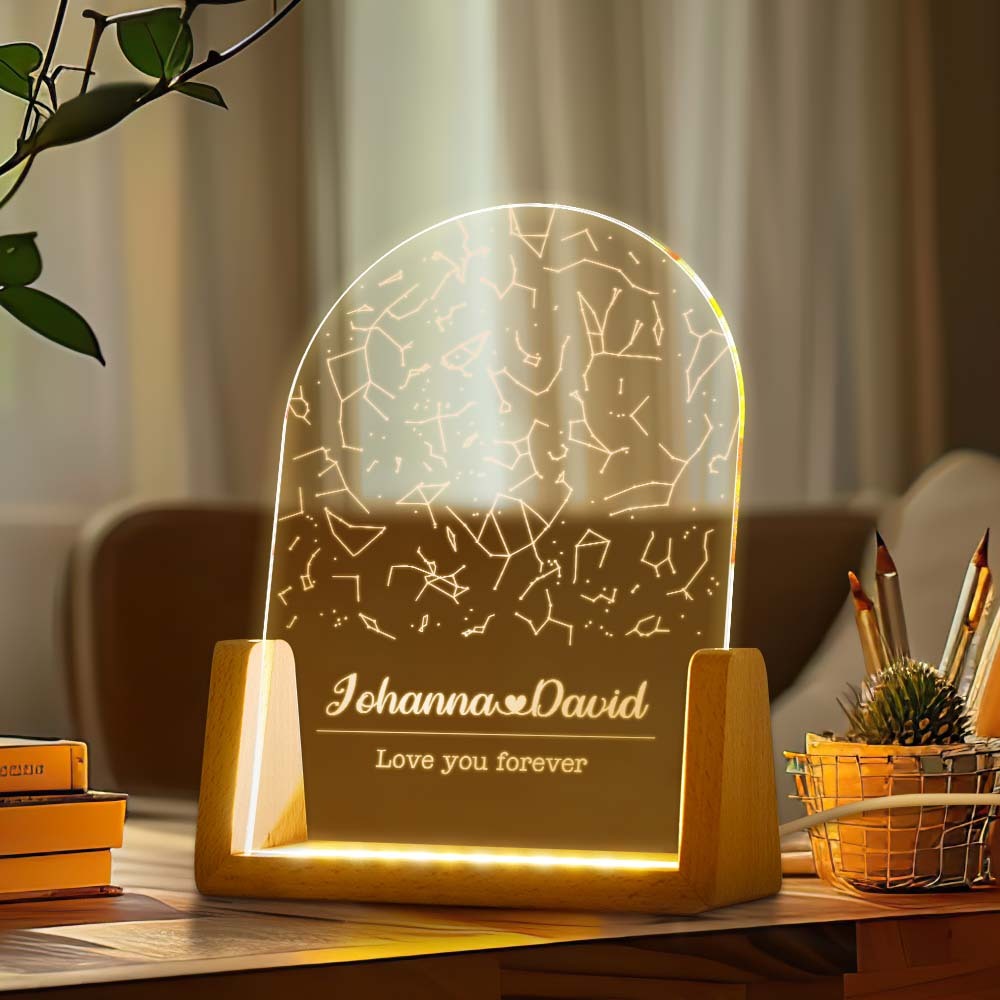 Personalisierte Sternenkartenlampe, Individuelles Sternenkarten-nachtlicht, Weihnachtsgeschenk Für Liebhaber - MeineFotoTassen
