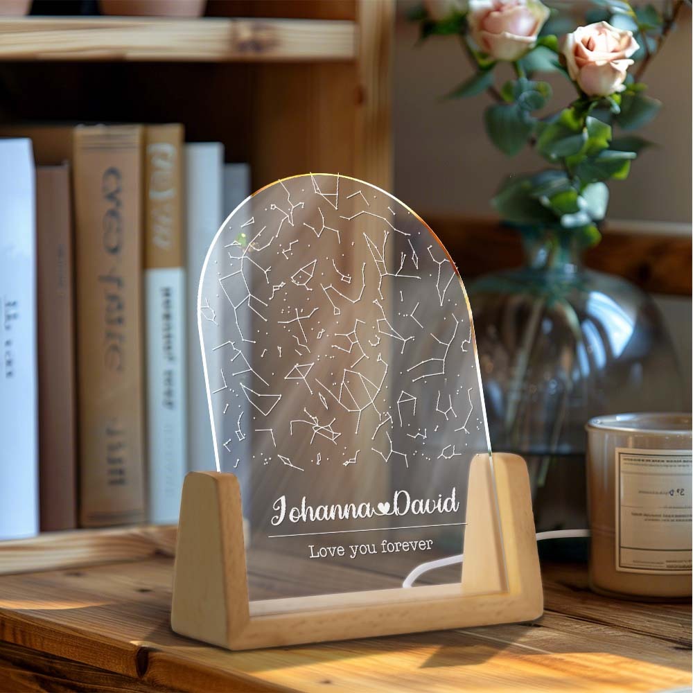 Personalisierte Sternenkartenlampe, Individuelles Sternenkarten-nachtlicht, Weihnachtsgeschenk Für Liebhaber - MeineFotoTassen