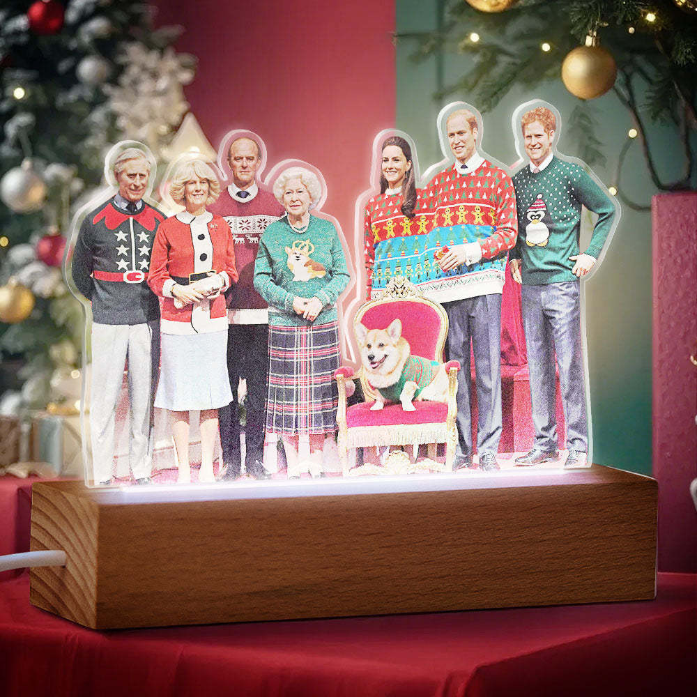 Personalisiertes Weihnachtsgeschenk In Fotoform Mit 3d-led-licht Für Familienmitglieder - MeineFotoTassen