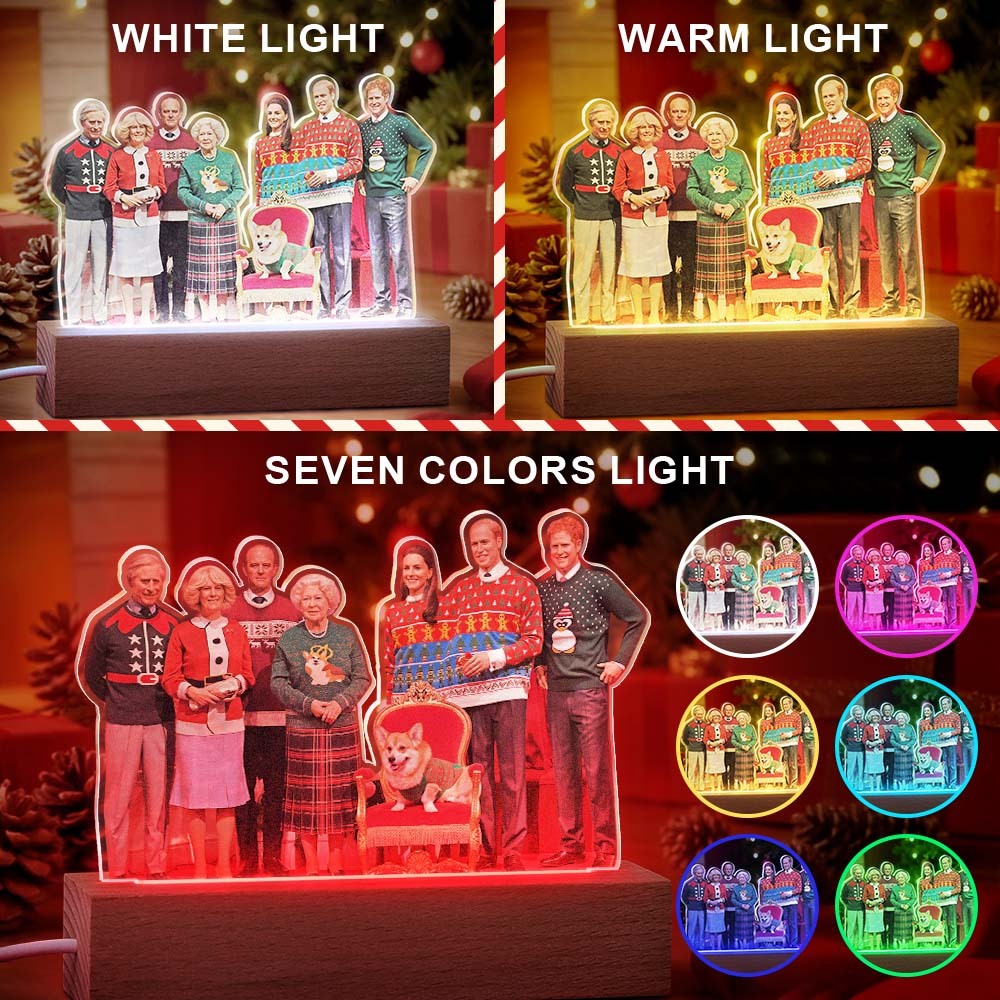 Personalisiertes Weihnachtsgeschenk In Fotoform Mit 3d-led-licht Für Familienmitglieder - MeineFotoTassen