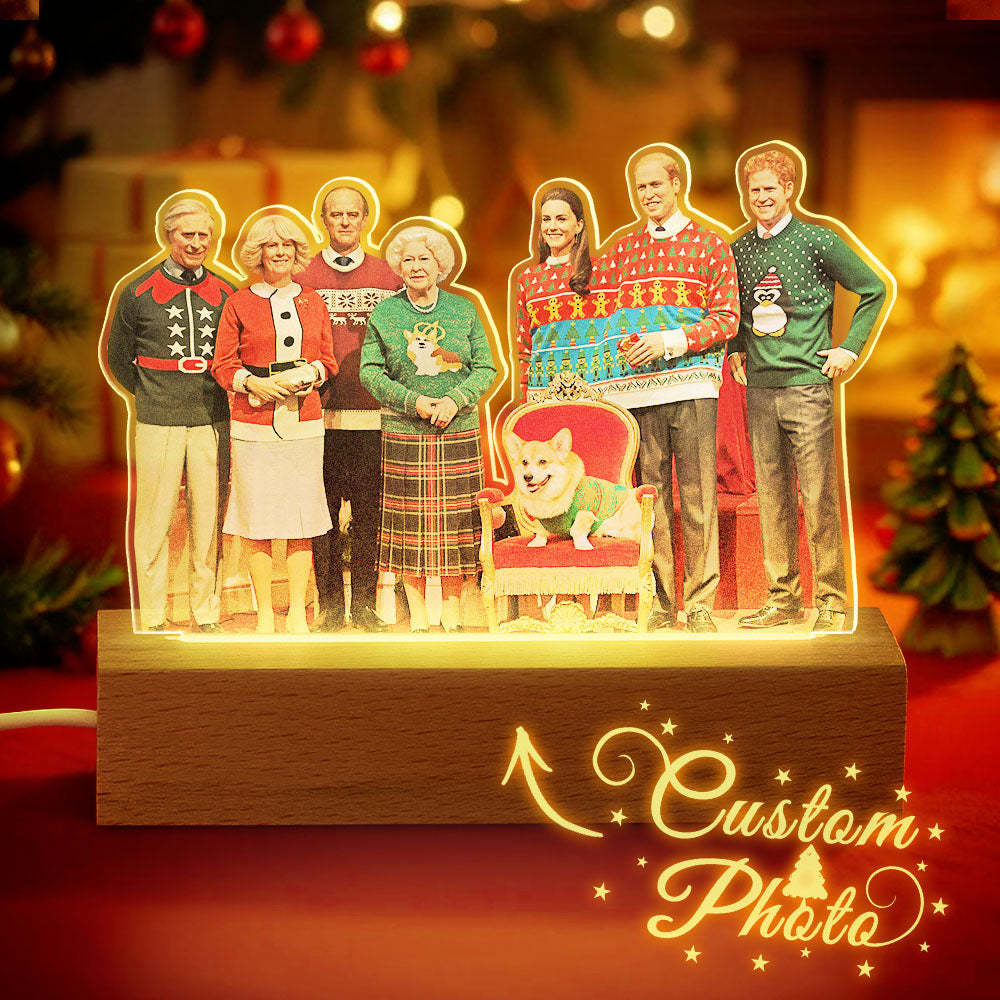 Personalisiertes Weihnachtsgeschenk In Fotoform Mit 3d-led-licht Für Familienmitglieder - MeineFotoTassen