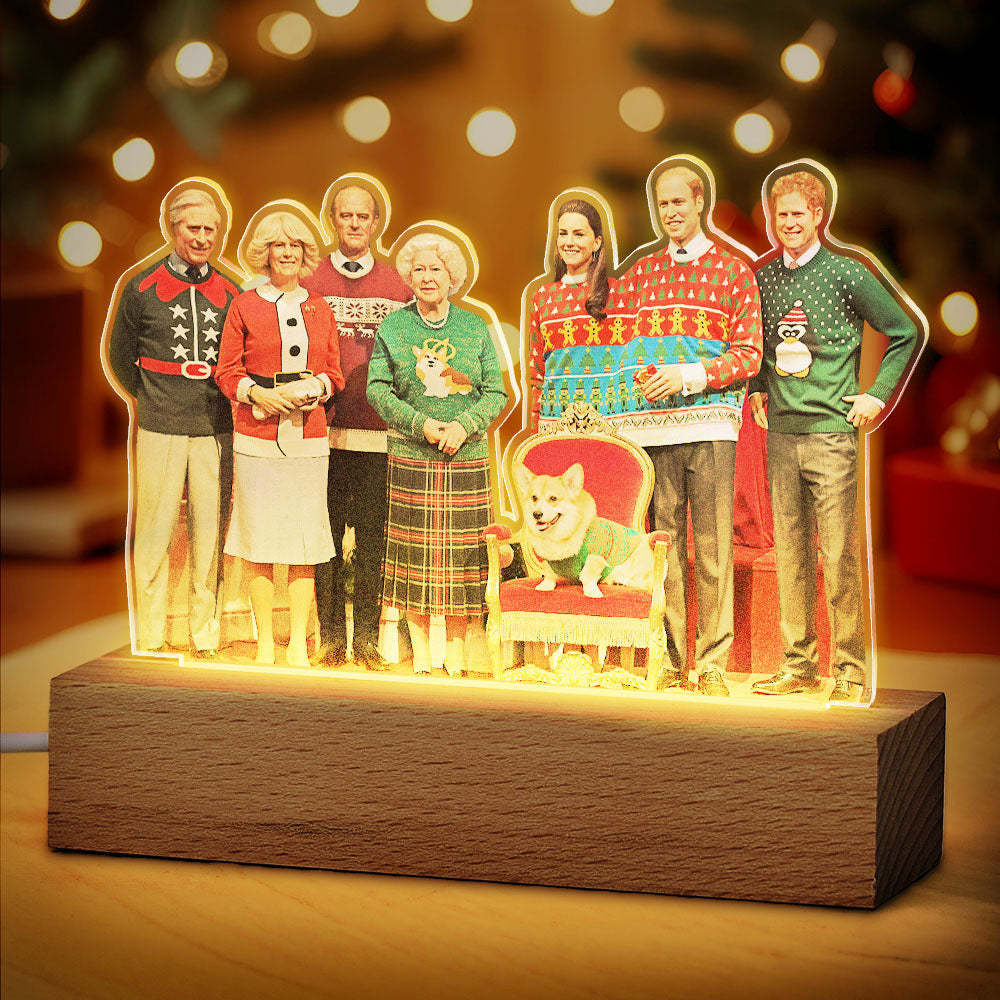 Personalisiertes Weihnachtsgeschenk In Fotoform Mit 3d-led-licht Für Familienmitglieder - MeineFotoTassen