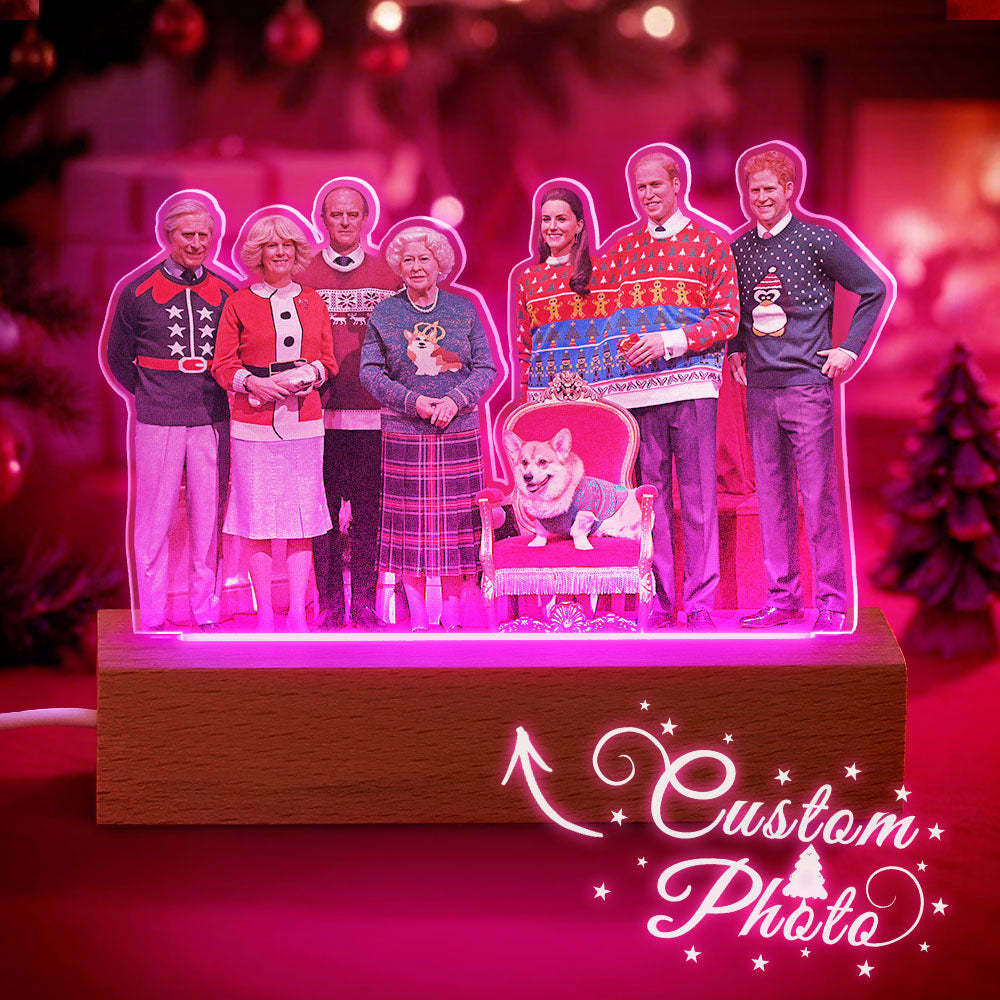 Personalisiertes Weihnachtsgeschenk In Fotoform Mit 3d-led-licht Für Familienmitglieder - MeineFotoTassen