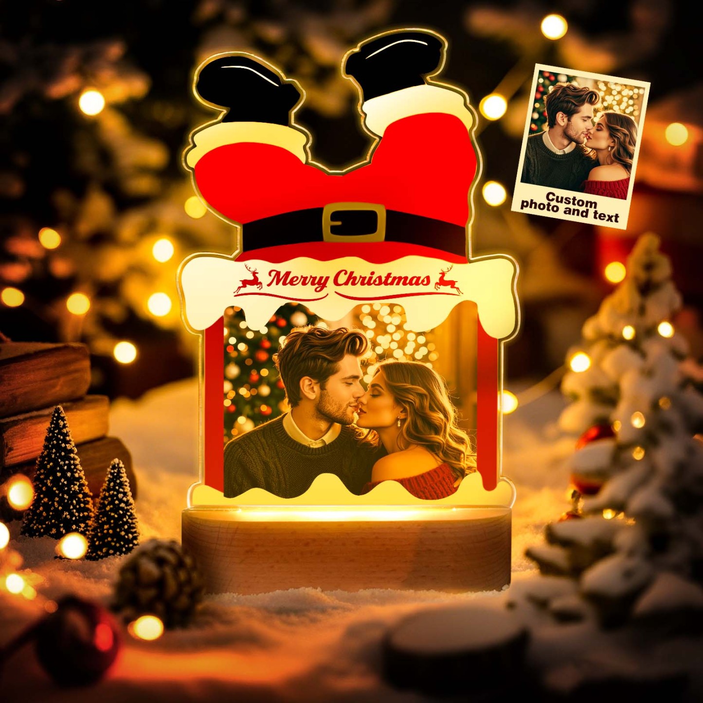 Personalisiertes Foto Weihnachtsnachtlicht Benutzerdefinierte Led-lampe Dekor Weihnachtsgeschenke Für Ihn - MeineFotoTassen