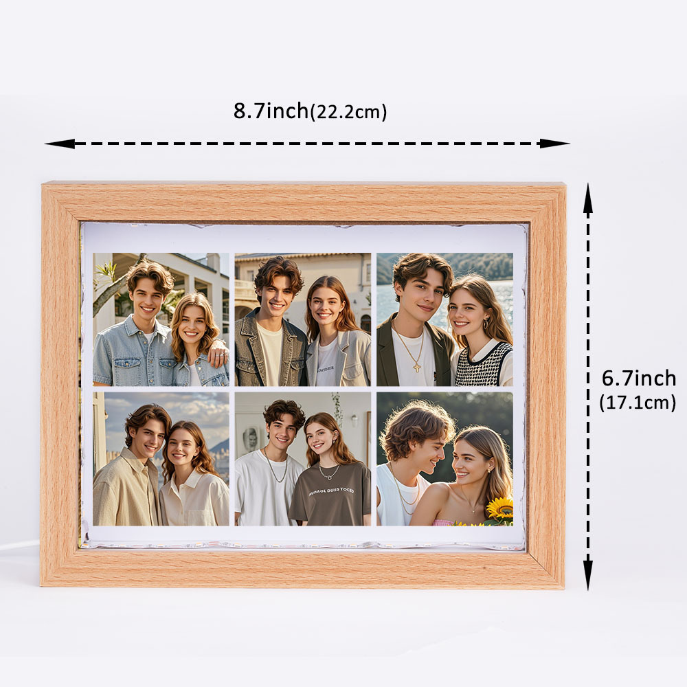Personalisierter Led-fotorahmen, Individueller Lichtrahmen Für Mehrere Fotos, Geschenk Für Paare - MeineFotoTassen
