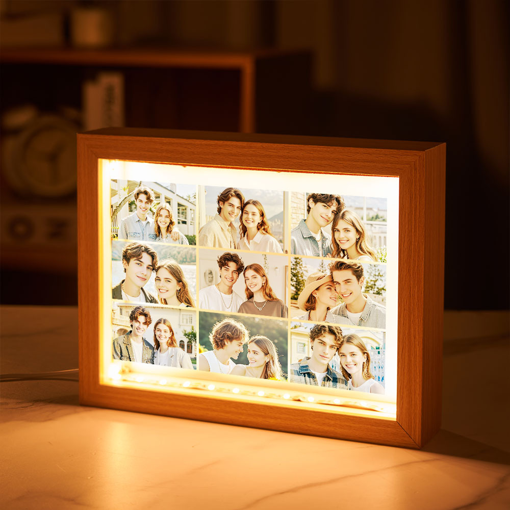 Personalisierter Led-fotorahmen, Individueller Lichtrahmen Für Mehrere Fotos, Geschenk Für Paare - MeineFotoTassen