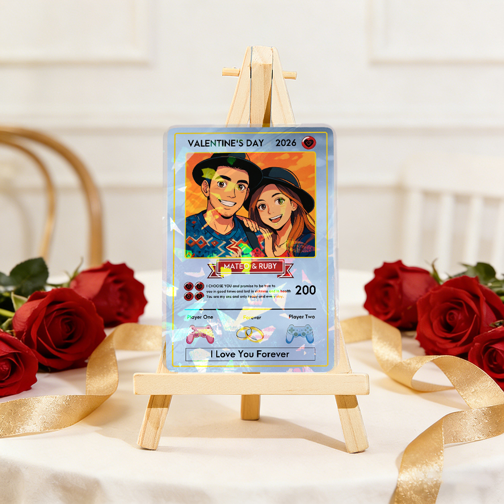 Personalisierte Karte Für Paare, Individuelle Jahrestagskarte Mit Paarfoto Im Anime-stil – Das Perfekte Geschenk Für Verliebte - MeineFotoTassen