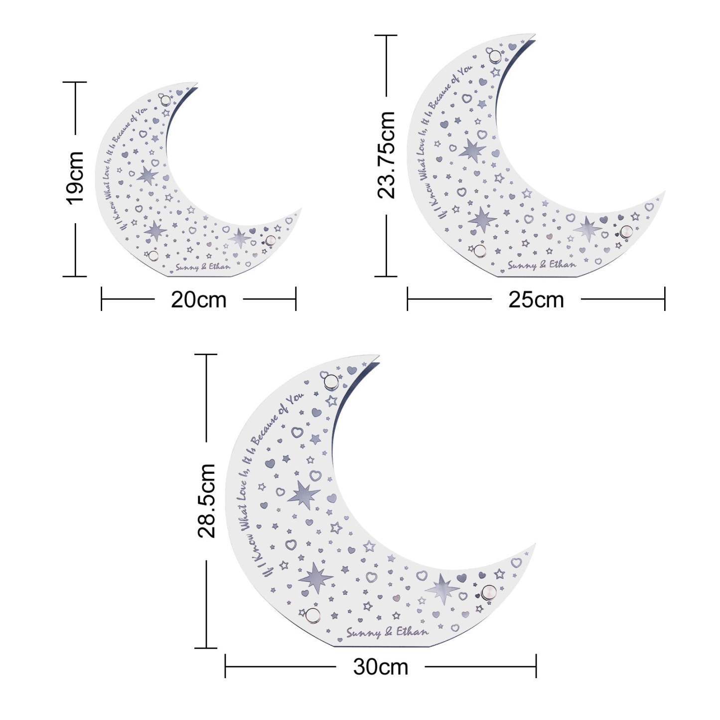 Personalisierte Gravierte Led-mond-spiegelleuchte, Individuelle Heimdekoration, Geschenk Für Paare - MeineFotoTassen