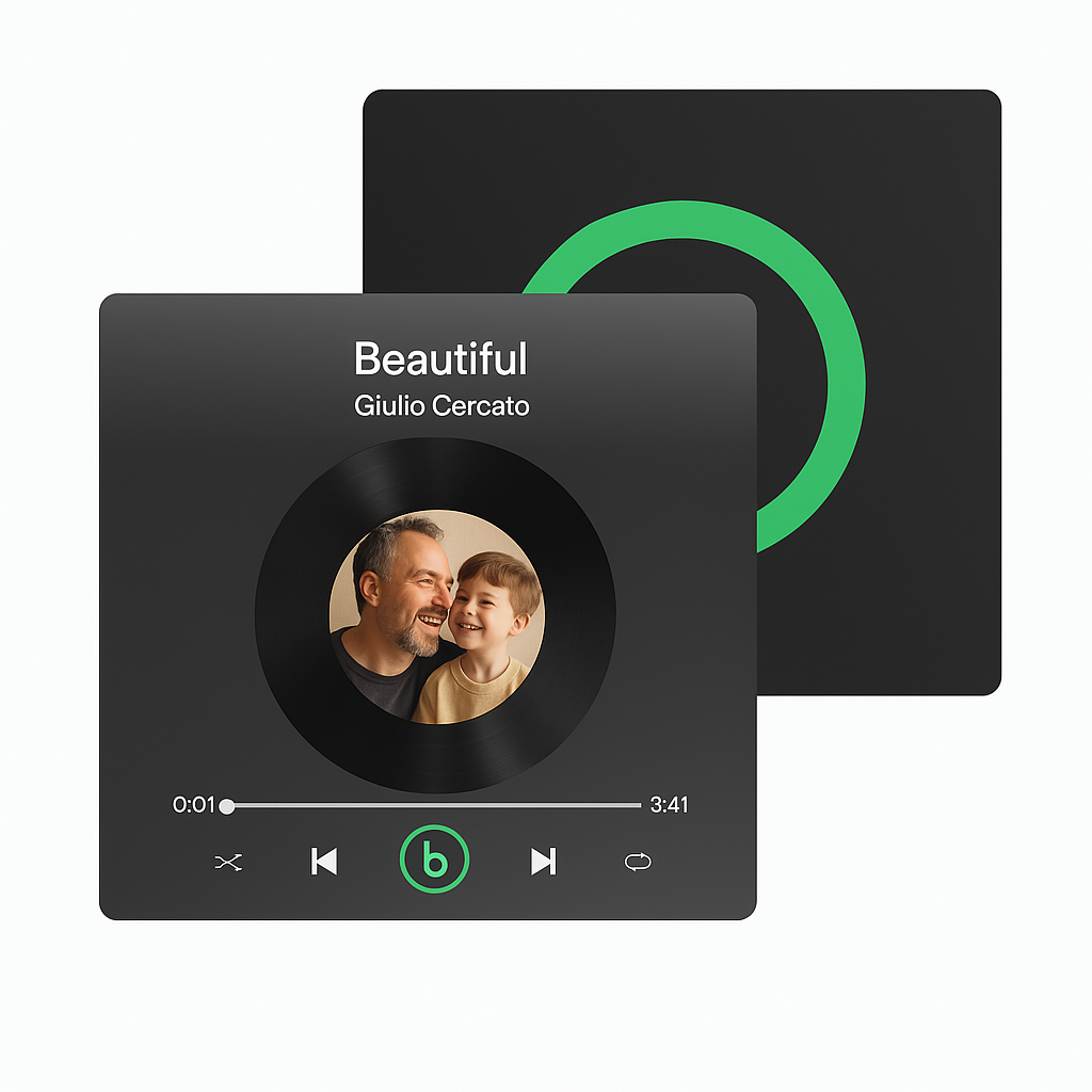 Geschenk für Papaindividueller Musik-Kühlschrankmagnet, bunter Rahmen, Album-Kühlschrankmagnet, kann Lieder abspielen, Geschenk für Paare