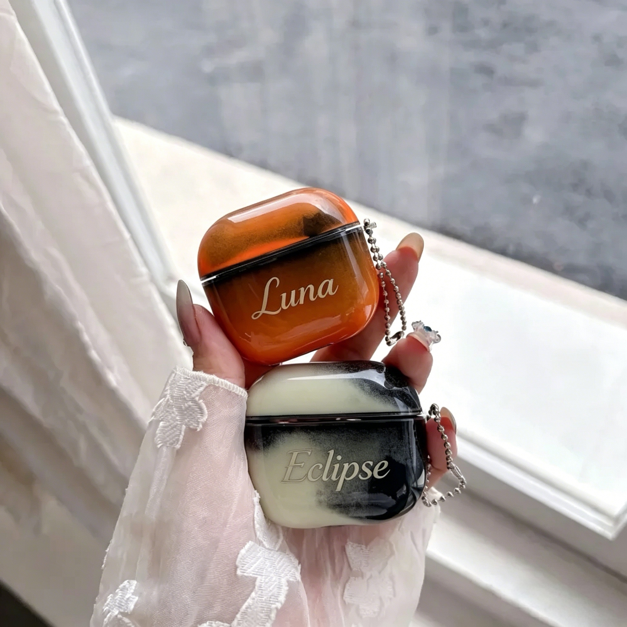 Personalisierte Airpods-hülle Mit Flüssigglitzer, Die Im Dunkeln Leuchtet – Glitzernder, Süßer Schutz Für Airpods 1, 2, 3 Und 4 – Stoßfest